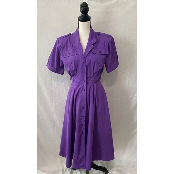 - Sunshine/Starshine Purple A-Line Vintage 80's Front Button - Picture 1 of 9